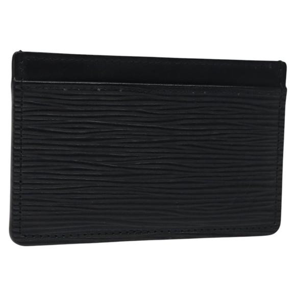 LOUIS VUITTON Epi Porte Cartes Simple Card Case Black M63512 LV Auth ep8221V - Picture 1 of 16
